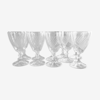 Set de 10 verres à apéritif en cristal gravé