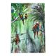 Oil painting on canvas jungle parrot signed vintage