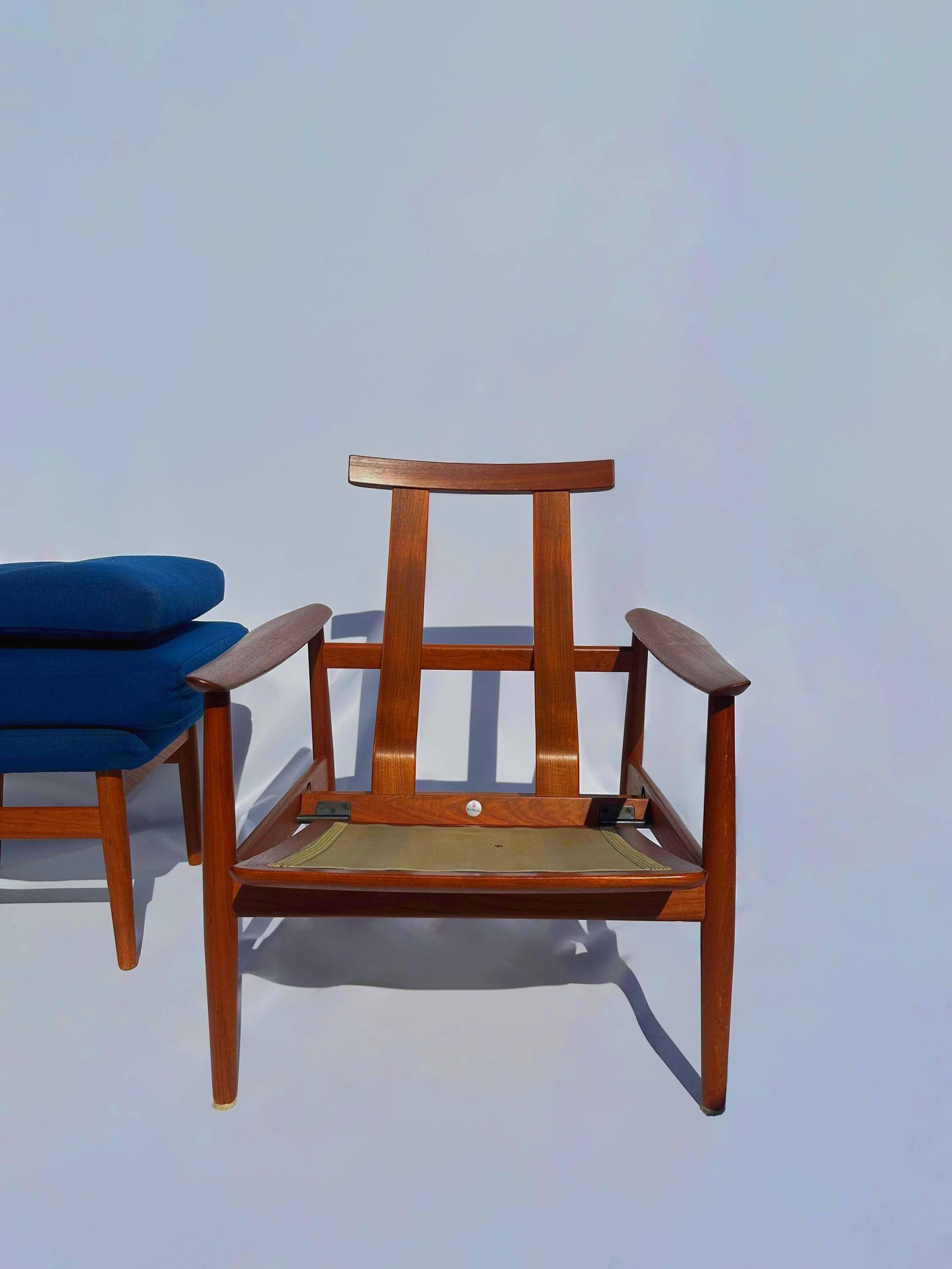 Armchair and ottoman Arne Vodder FD-164 for France & Son, 1960s