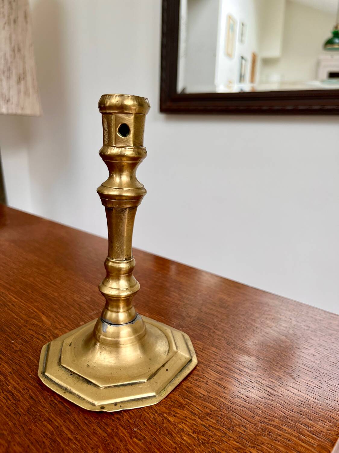 Vintage gold metal candlestick