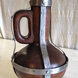 Vase / jug in solid wood and metal - mid 20th century