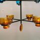 Hanging candlestick in cast iron and glass, Danish from the 1970s.