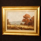 Signed and dated landscape painting oil on canvas