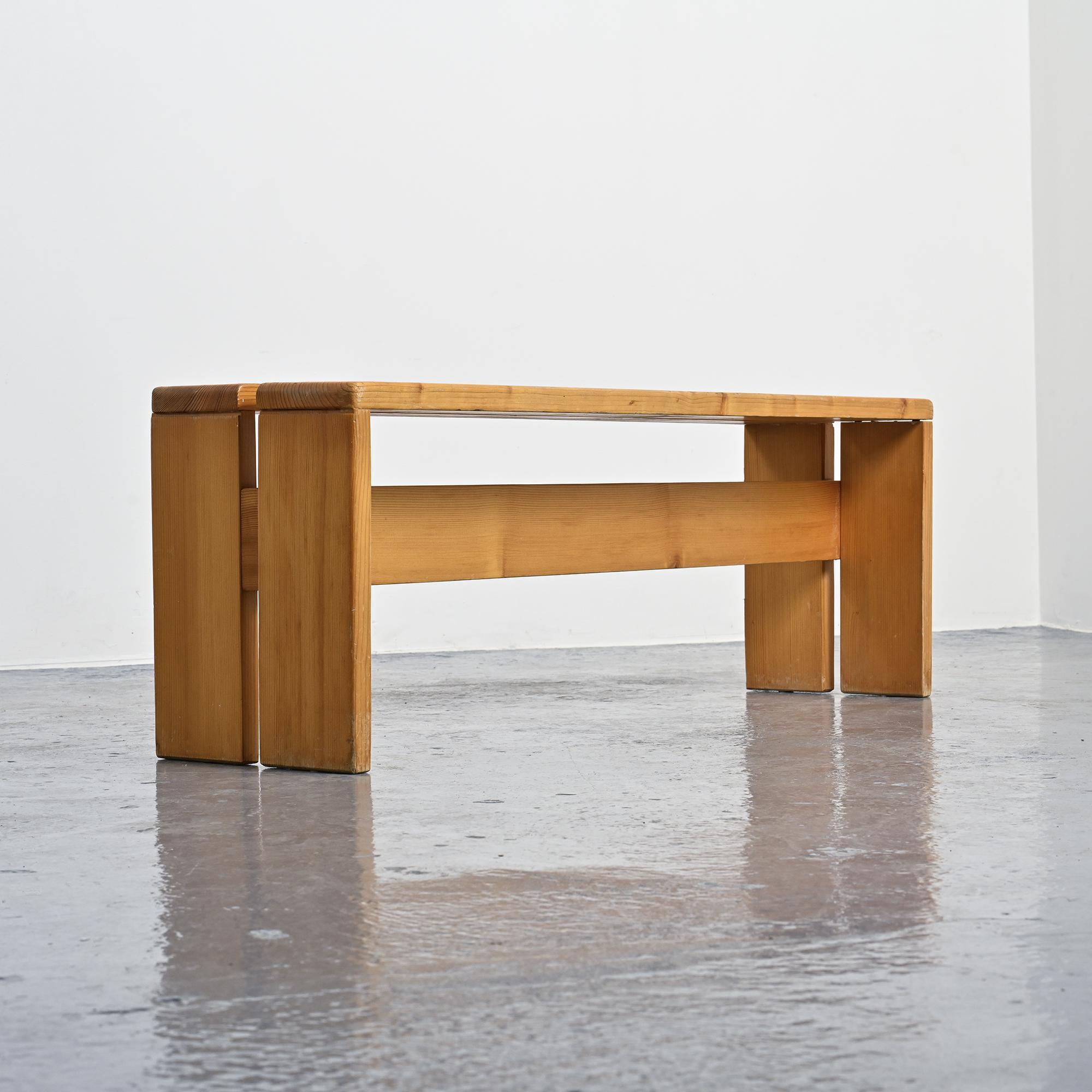Banc en pin massif, Les Arcs, circa 1973