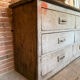 Patinated wooden workshop furniture