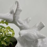 Vintage white porcelain dove planter