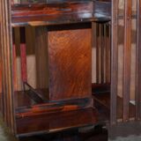 Edwardian revolving bookcase in hardwood with Sheraton inlay.