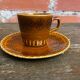 Set of 6 cups and saucers digoin colorado model vintage beige ceramic