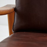 Danish leather sofa set by Arne Wahl Iversen for Komfort