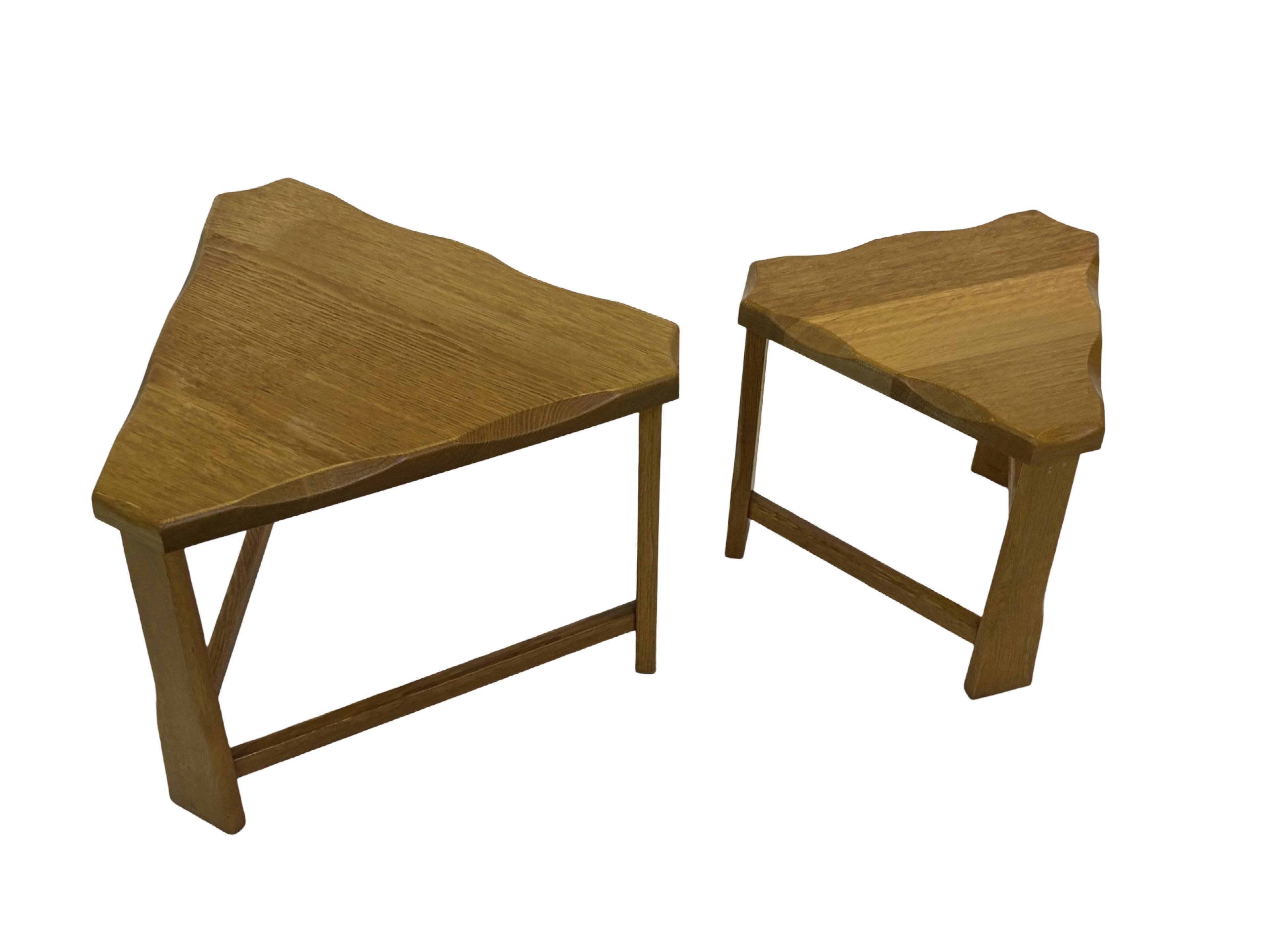 Vintage Scandinavian side tables made of solid wood circa 1970s