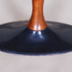 Czech Mid-Century Rosewood Oval Table with Cast Iron Base, 1950s