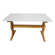 Table made entirely of solid pine, white top.