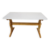 Table made entirely of solid pine, white top.