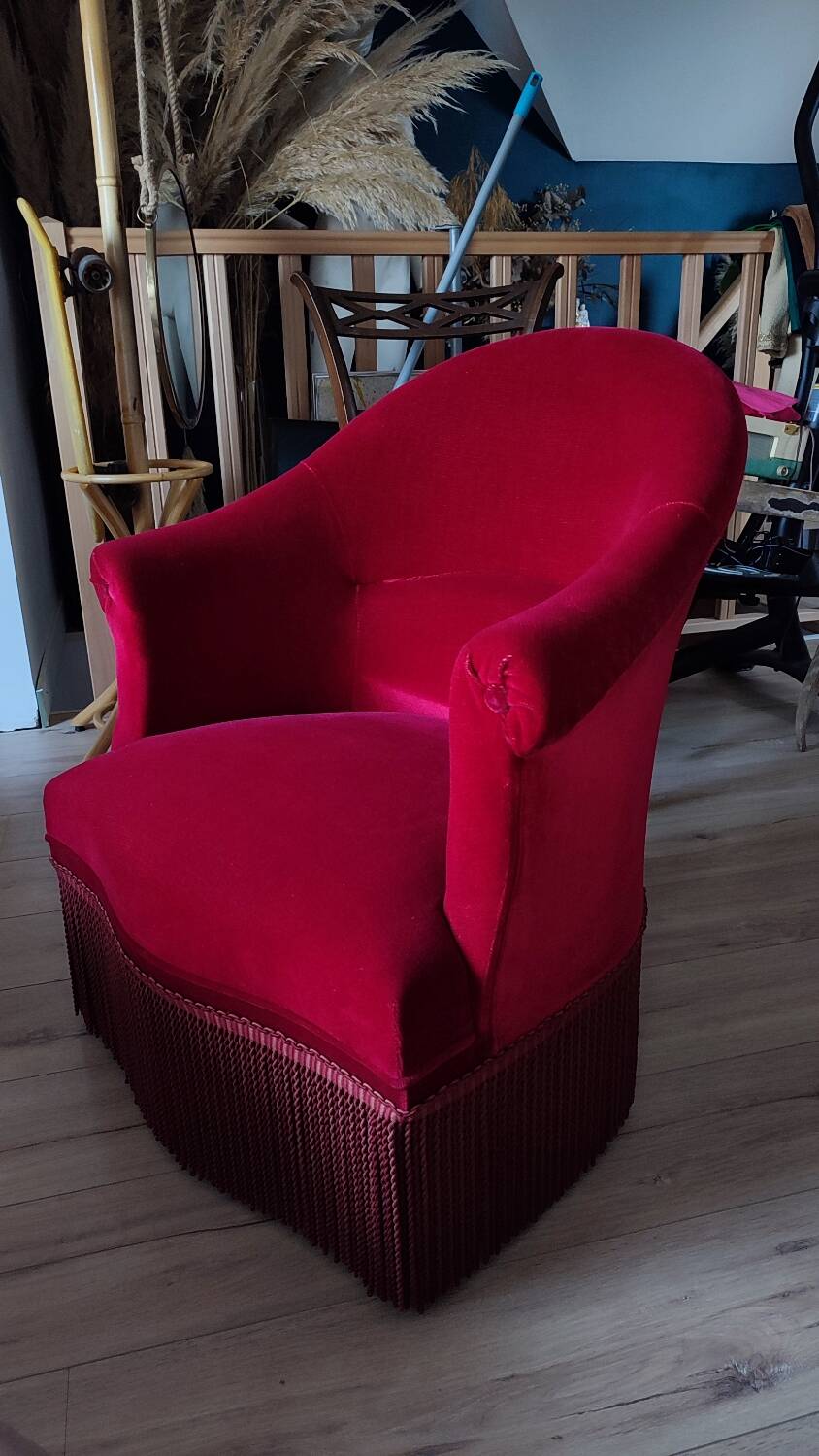 2 velvet toad armchairs
