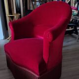 2 velvet toad armchairs