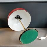 Vintage table lamp with bell shade and brass base