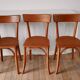 Ensemble de 4 chaises bistrot en bois de hêtre années 50