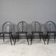 Vintage ebonized ercol dining chairs, 1950s