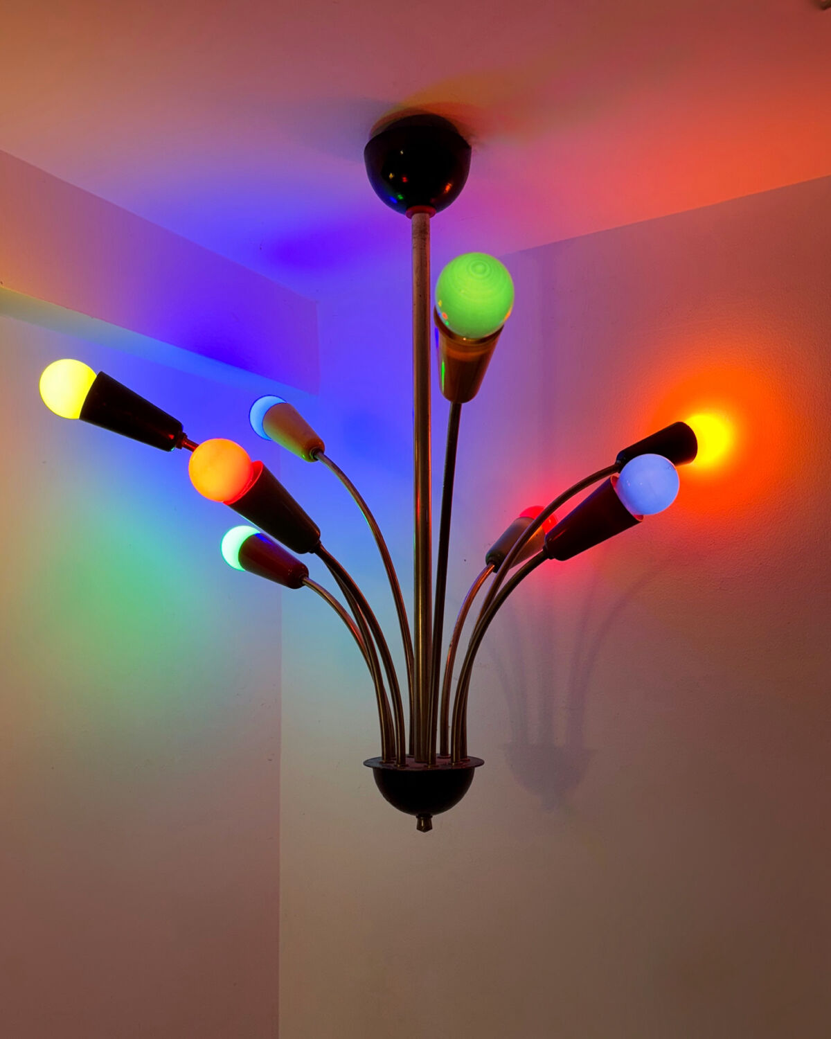 Multicoloured Sputnik chandelier from the 1960s.
