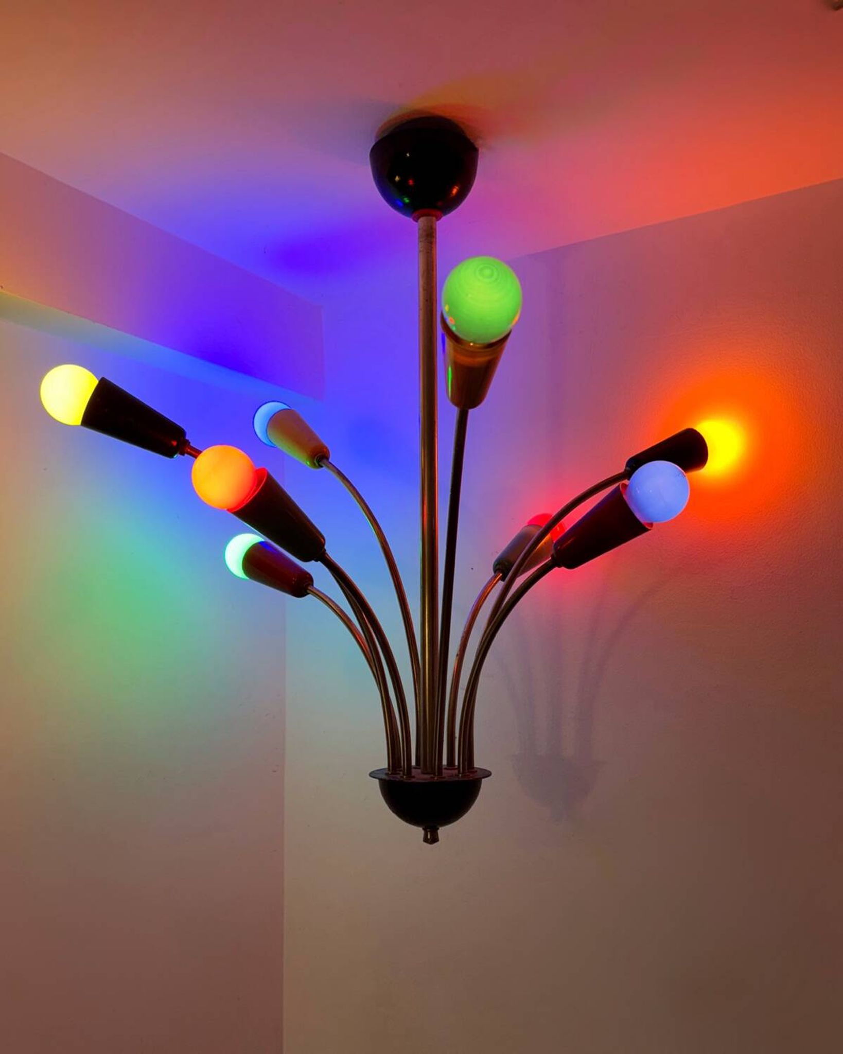 Multicoloured Sputnik chandelier from the 1960s.