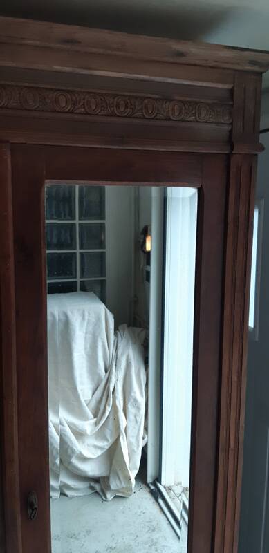 Vintage Parisian glass cabinet.