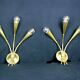 Pair of gilded brass wall lights, Maison Lunel, France, 1950's