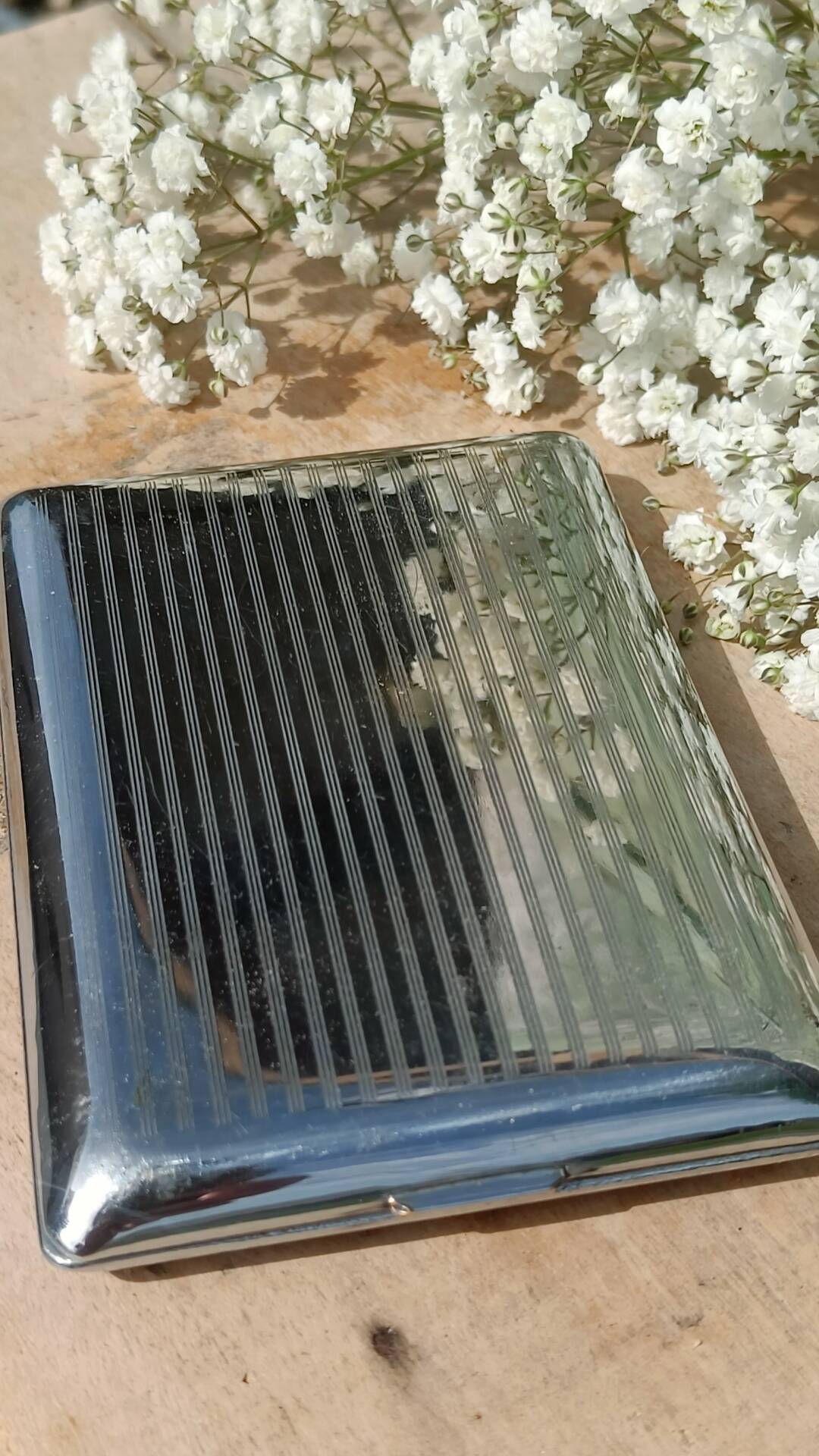 Vintage silver-plated cigarette case – 1950s/60s