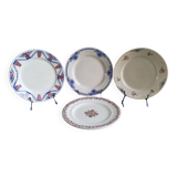 4 old mismatched plates Gien, St Amand, K&G Lunéville