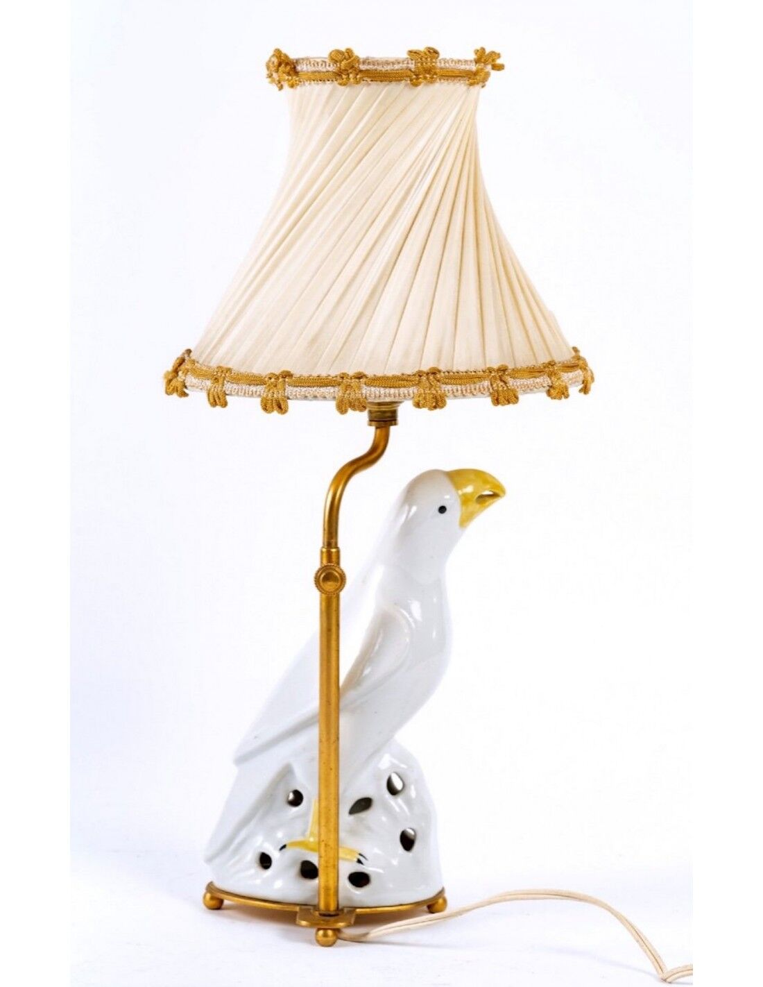 Lamp in bronze and porcelain