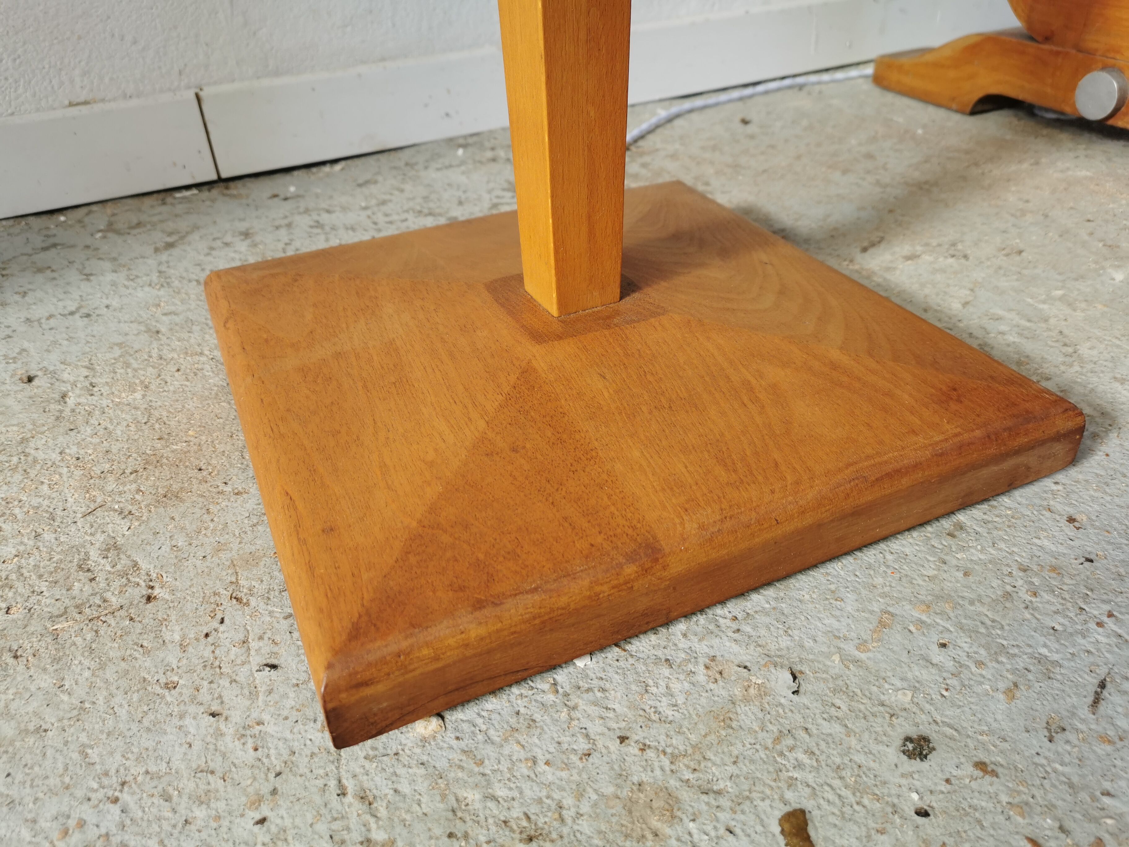 Art deco floor lamp Mazda chrome opaline wood