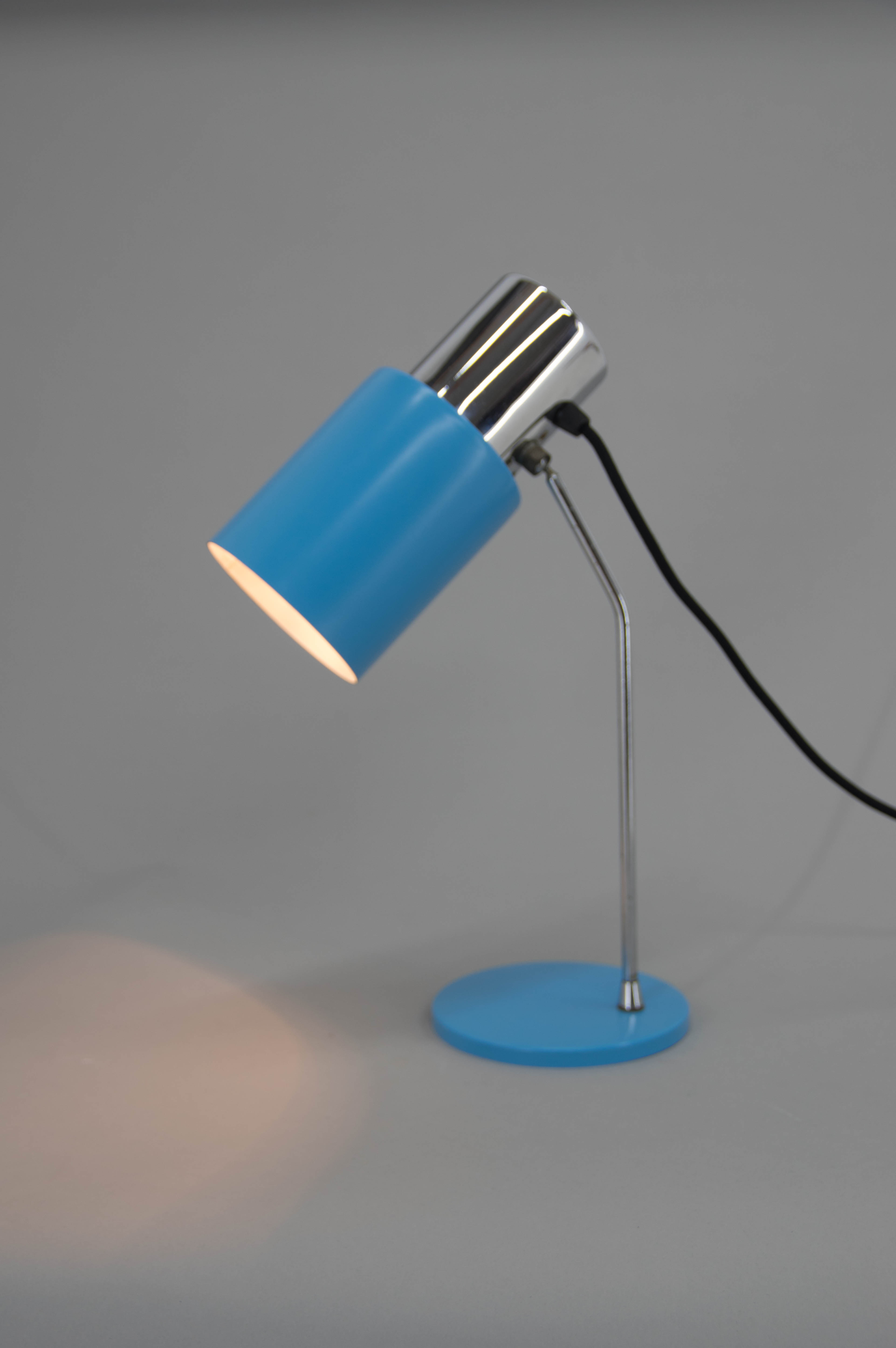 Mid-century blue table lamp by Napako, 1970s