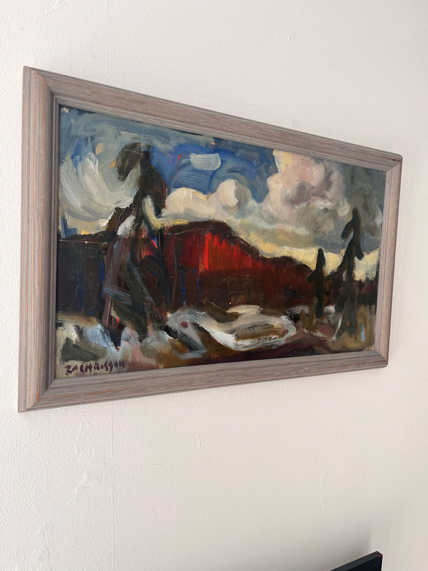 Painting by Per Olof Zachrisson 1960’s, Scandinavian Modern