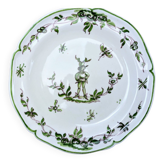 Assiette Moustiers - signée Paulette Quinson (1899-1984)