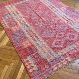 Pink kilim carpet - 201 x 151 cm