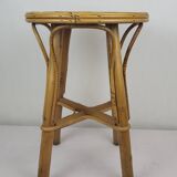 Vintage 1970s rattan stool / pedestal table