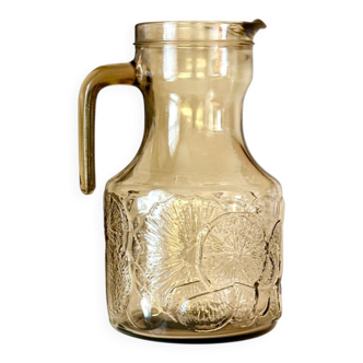 Carafe pichet vintage 1970 verre fumé Italy
