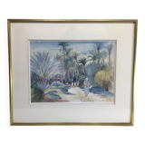 Henri Verge Sarrat – Drawing on watercolor “Oasis”