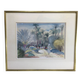 Henri Verge Sarrat – Drawing on watercolor “Oasis”