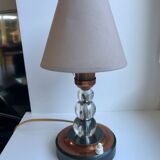 Lampe à poser en cuivre et verre art déco années 30