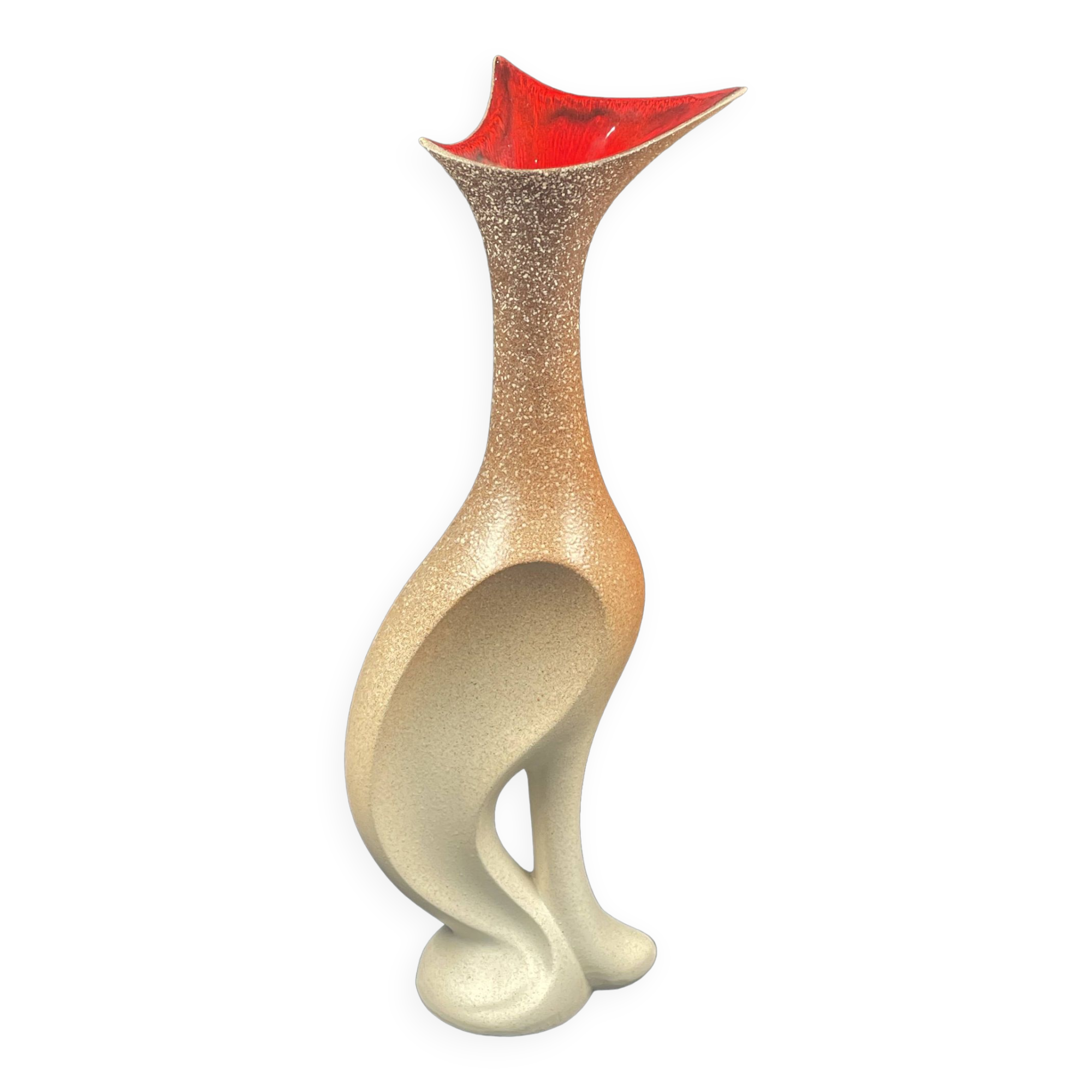 Contemporary ceramic vase poterie du breuil signed bruno h 50 cm circa 1960