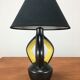 Yellow and black ceramic lamp, Vallauris