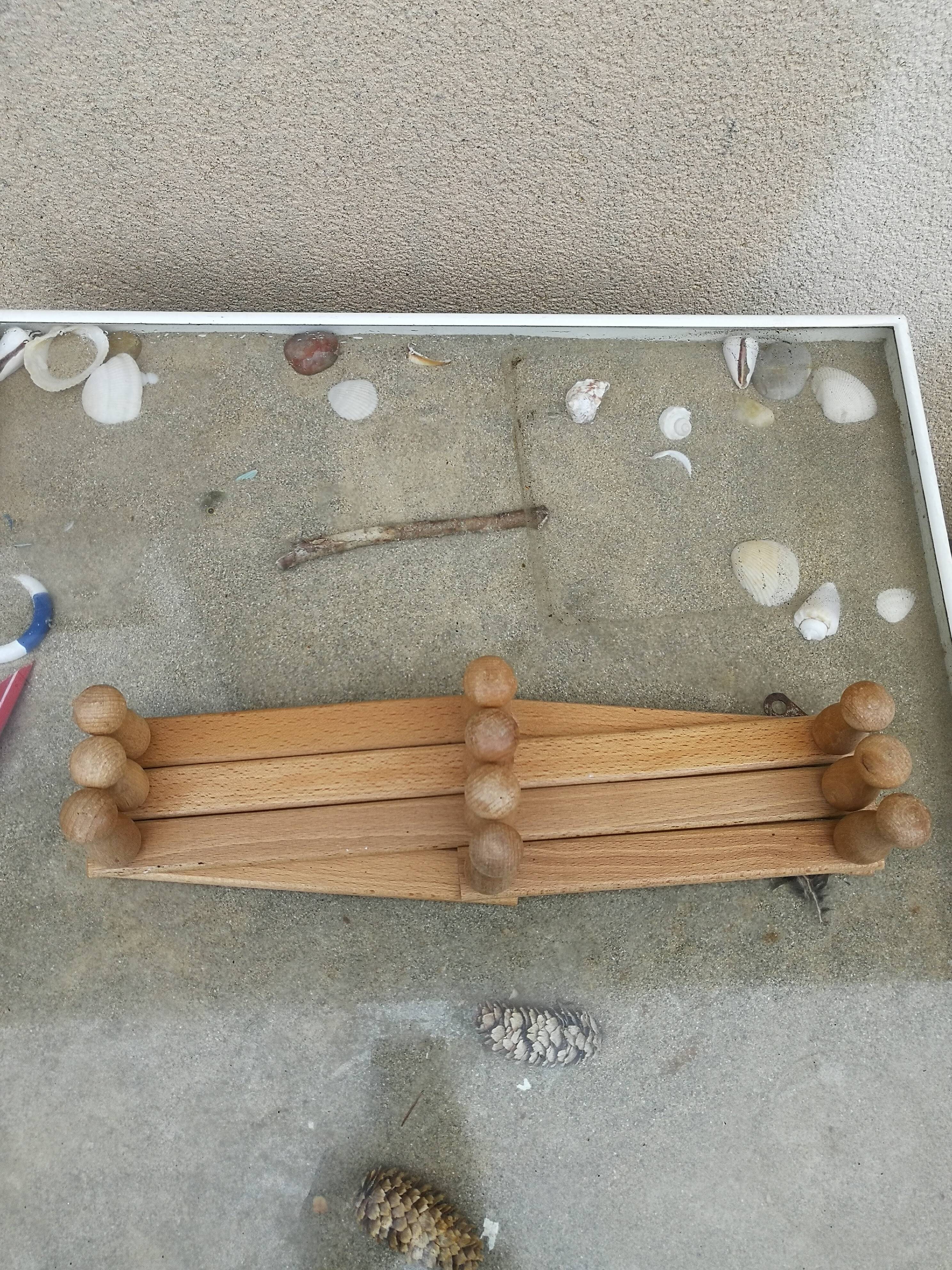 Vintage wooden wall coat rack