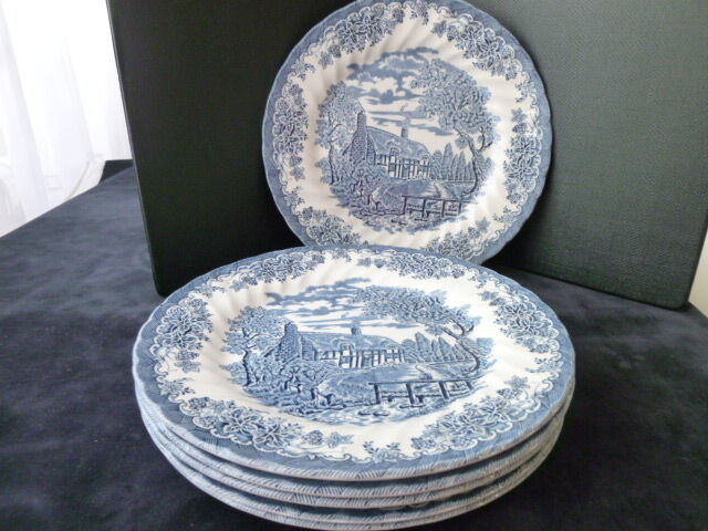Set of 6 flat plates in Churchill English porcelain