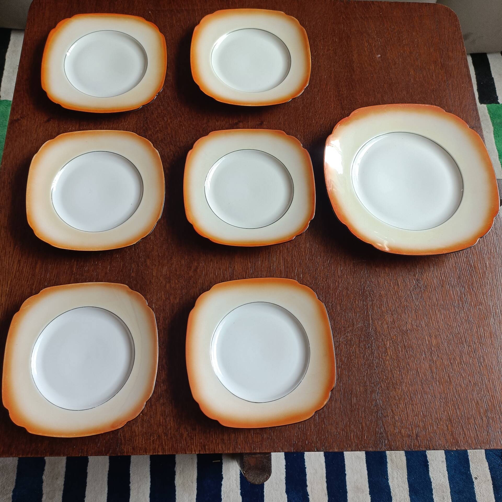Orange porcelain dessert plates