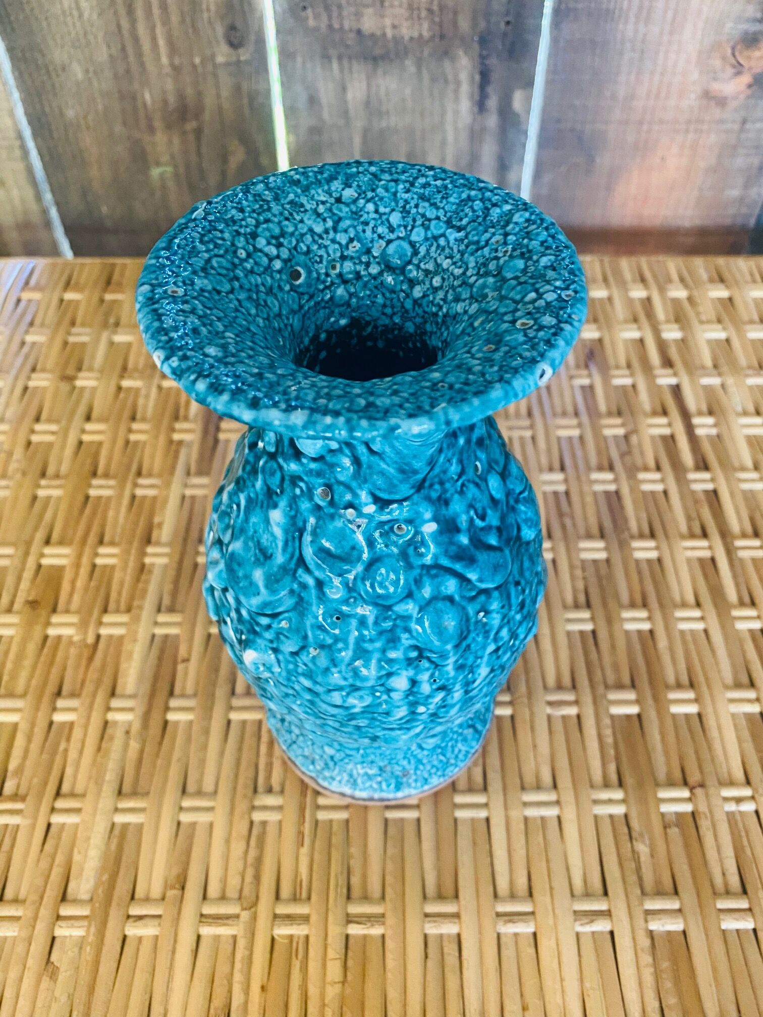Vase bleu fat lava vintage