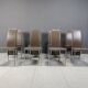 Lot de 8 chaises de salle à manger vintage en cuir belge - années 1980