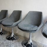 4 Space Age seventies dining tulip chairs