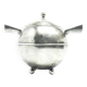 Postmodernist sugar bowl, silver-plated brass, Poland, 1950s