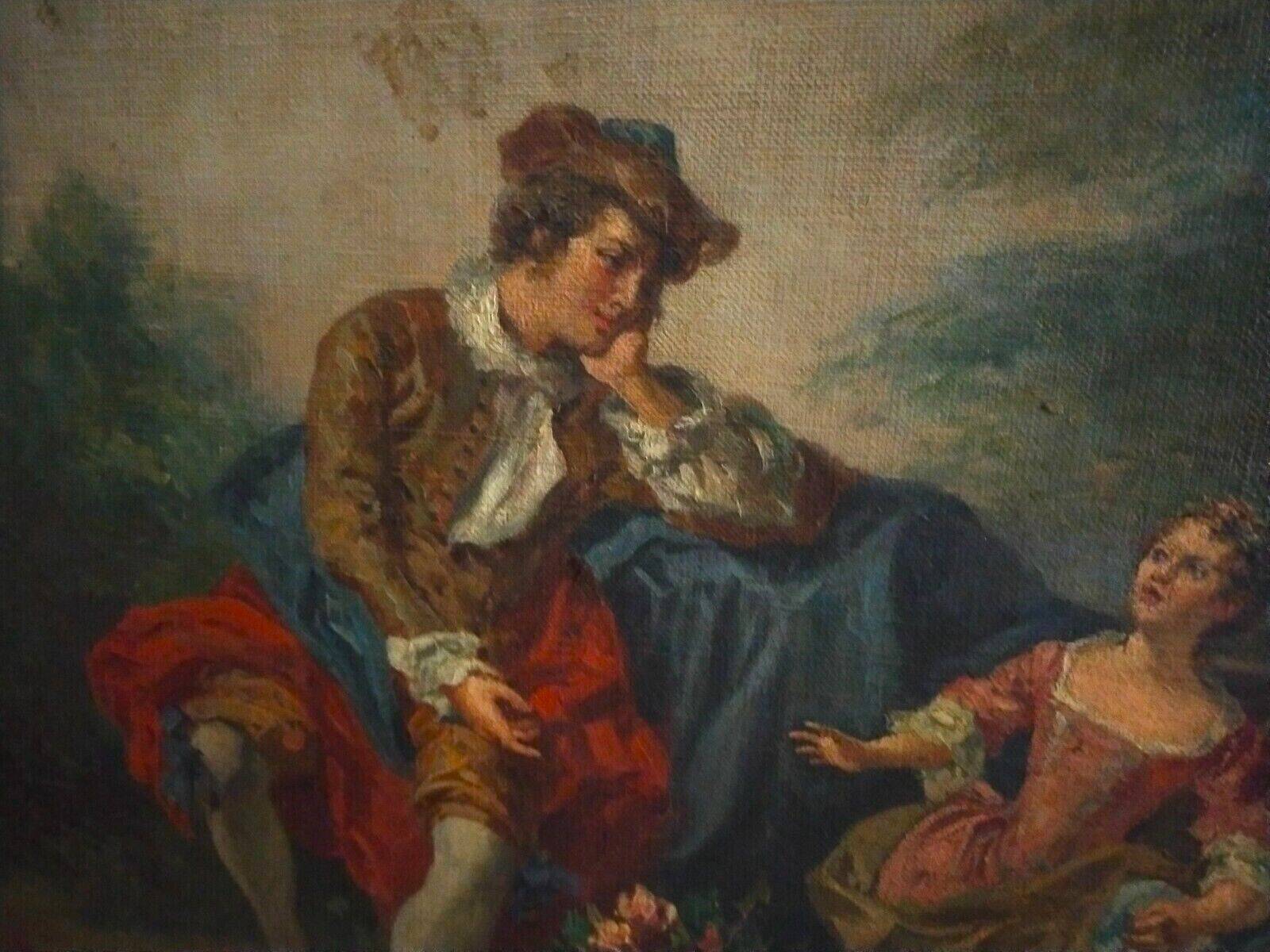 Peinture à l'Huile Sur Toile Scène Pastorale, Par Nicolas Lancret