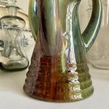 Turquoise glazed ceramic pitcher